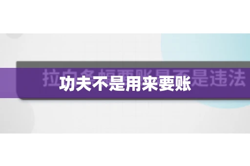 功夫不是用来要账