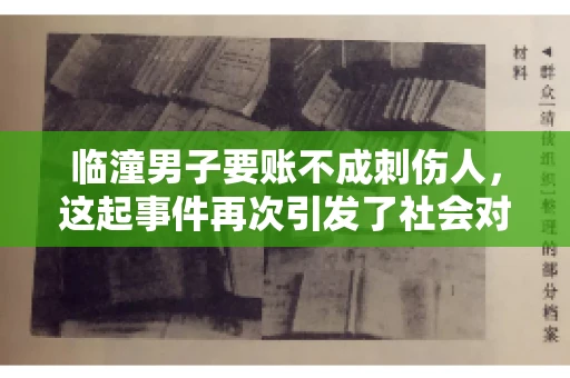 临潼男子要账不成刺伤人，这起事件再次引发了社会对讨债行为的关注。在这个故事中，我们不仅要了解事件的经过，还要思考如何避免类似悲剧的发生。