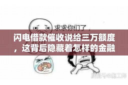 闪电借款催收说给三万额度，这背后隐藏着怎样的金融故事？今天，我们就来聊聊这个话题。